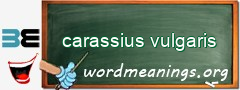 WordMeaning blackboard for carassius vulgaris